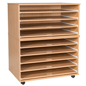 Mobile & Static 9 Sliding Shelves A1 Paper Storage - Educational Equipment Supplies