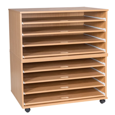 Mobile & Static 8 Sliding Shelves A1 Paper Storage - Educational Equipment Supplies