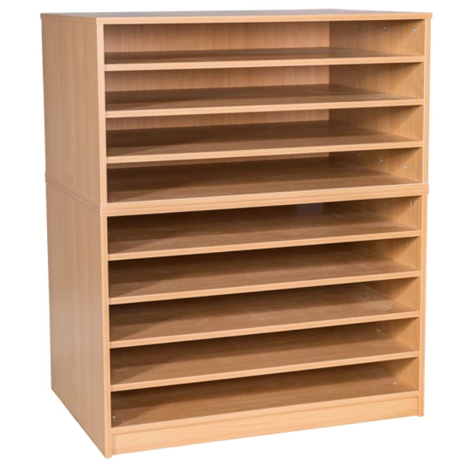 Standard Array Vs. Open Array Paper Storage A1 Paper Wooden Storage Unit - 9 Fixed Shelves Moblie Or Static | Art ...