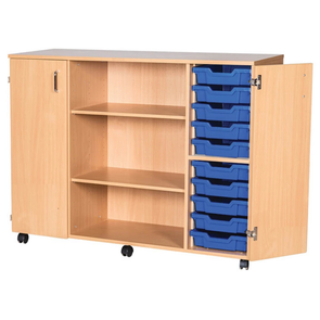 Quad Bay Tray Cupboard Storage Unit -  20 Trays - Educational Equipment Supplies