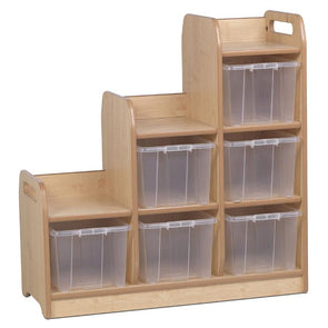 Playscapes Stepped Storage - Right Hand - Plastic Trays - Educational Equipment Supplies