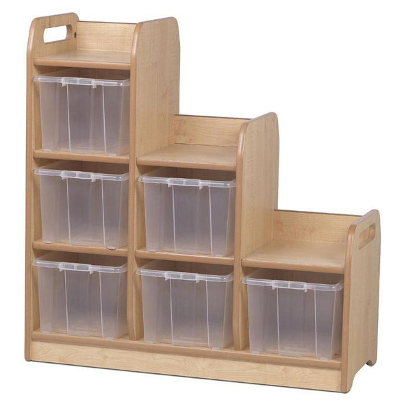 Playscapes Stepped Storage - Left Hand - Plastic Trays - Educational Equipment Supplies