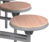 8 Seat Primo Round Mobile Folding School Dining Table - Moderno Oak - D1520mm - Educational Equipment Supplies