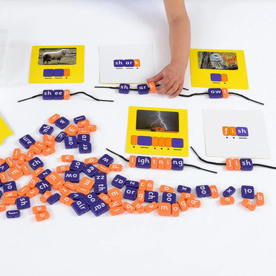 Systematic Phonics Threading Beads - Phase 3 Letters & Graphemes Set - Educational Equipment Supplies