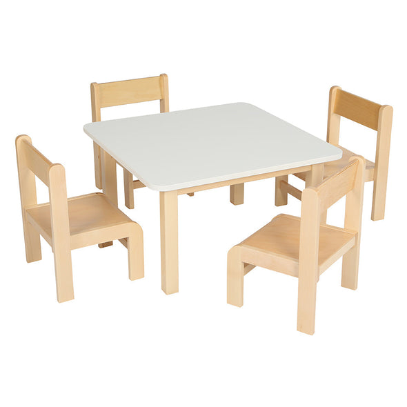 KEB Table Square White Top W600 x D600mm + 4 Chairs KEB Table Square White Top W600 x D600mm + 4 Chairs | www.ee-supplies.co.uk