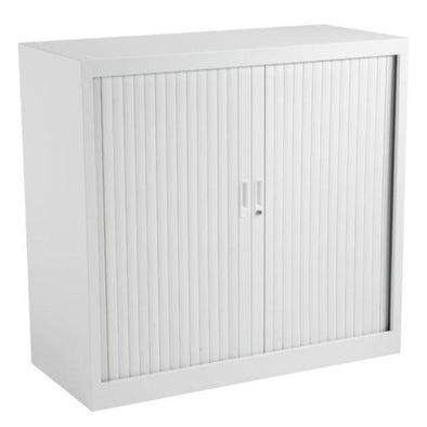 Tambour Open Steel Cupboards - White - H1050mm - Educational Equipment Supplies