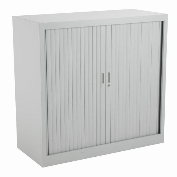 Tambour Open Steel Cupboards - Grey - H1050mm