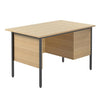 Basic Rectangular Single Pedestal Desk 2 x Drawers TeachersSingle Desk Beech + Modesty Panel| 2 drawers | www.ee-supplies.co.uk