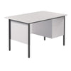 Basic Rectangular Single Pedestal Desk 2 x Drawers TeachersSingle Desk Beech + Modesty Panel| 2 drawers | www.ee-supplies.co.uk