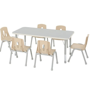 Thrifty Rectangular 1200 X 600mm Table – Height Adjustable - 6 Seater - Educational Equipment Supplies