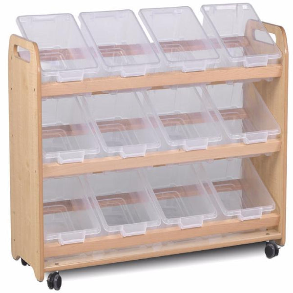 Playscapes Tilt Tray Storage Unit - 12 x Clear Tubs
