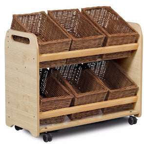 Playscapes Tilt Tray Storage Unit - 6 X Wicker Trays - Educational Equipment Supplies