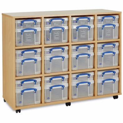 Really Useful Box Tray Storage Unit - 12 x 4L - 12 x 9L - Educational Equipment Supplies