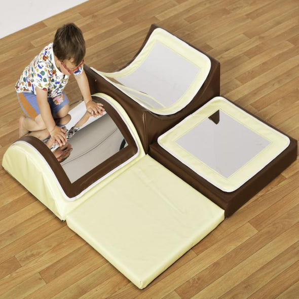 Soft Triple Mirror Soft Play Set - Natural - Educational Equipment Supplies