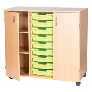 Triple Bay Tray Cupboards -  9 Trays - Educational Equipment Supplies