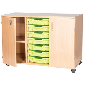 Triple Bay Tray Cupboards -  7 Trays - Educational Equipment Supplies