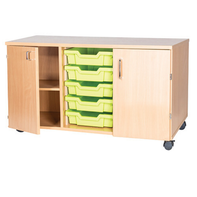 Triple Bay Tray Cupboards -  5 Trays - Educational Equipment Supplies