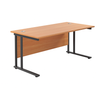 Twin Upright Rectangular Desk - Beech Twin Upright Rectangular Desk - Beech | ee-supplies.com