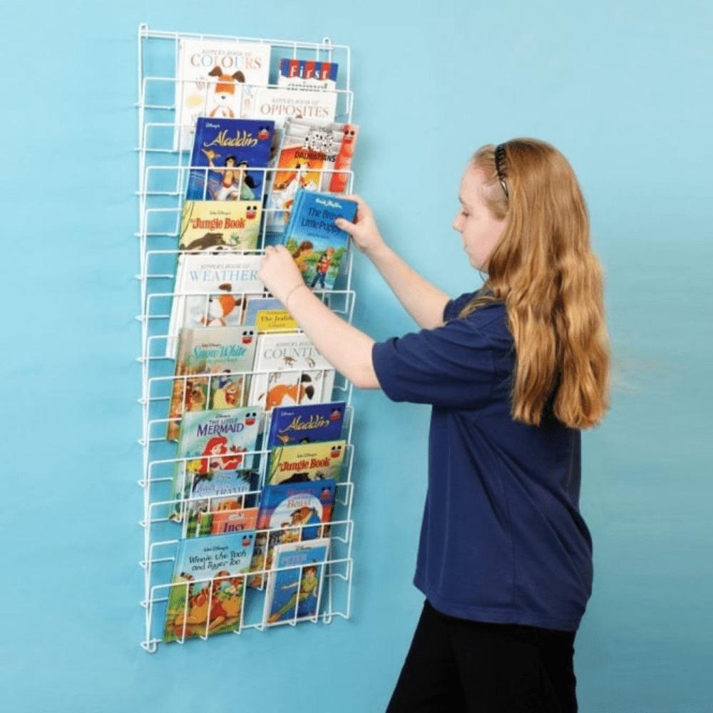 Vertical Wall Book Rack - H109 x W56 x D7cm | Educational Equipment ...