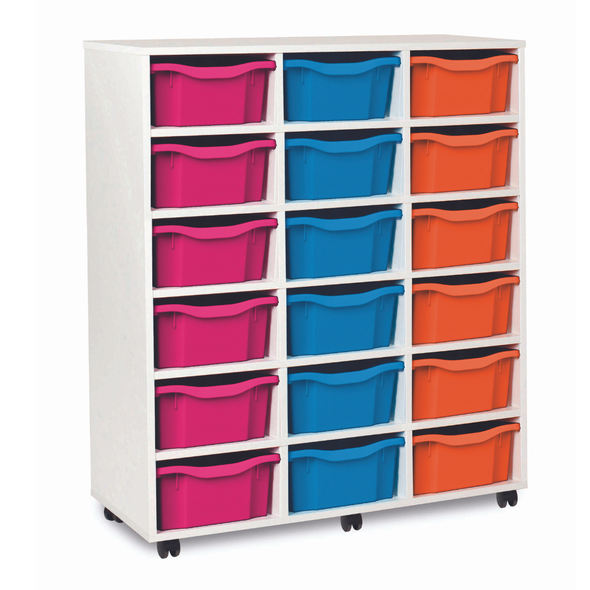 White Mobile Tray Storage Unit - 18 Deep Trays White 18 Deep Tray Storage Units | School Tray Storage | www.ee-supplies.co.uk