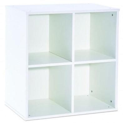 4 Square Book Display & Storage Unit - White - Educational Equipment Supplies