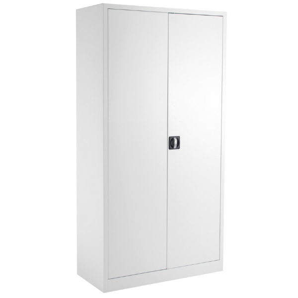 Steel Double Door Cupboard - H1950mm - White