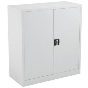 Steel Double Door Cupboard - H1000mm - White Steel Cupboards | Cupboards | www.ee-supplies.co.uk