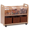Playscapes Mobile Clear View Storage Unit - 3 x Wicker Baskets - Educational Equipment Supplies