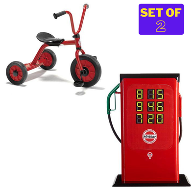 Winther Transport Bundle 5 - Step Plate Trike + Petrol Pump - Educational Equipment Supplies