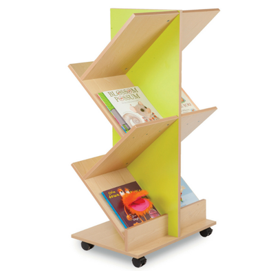 Library Bubblegum Wooden Book Ladder Mobile Store-Display - Educational Equipment Supplies