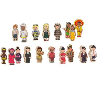 Wooden Children of the World - 18 Pieces Wooden Children of the World - 18 Pieces | Wooden Toys | www.ee-supplies.co.uk