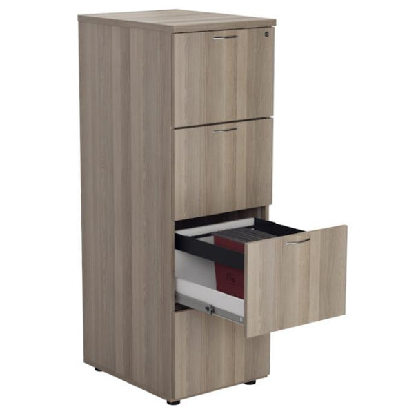 Wooden Filing Cabinet - 4 Drawer - Grey Oak - Educational Equipment Supplies