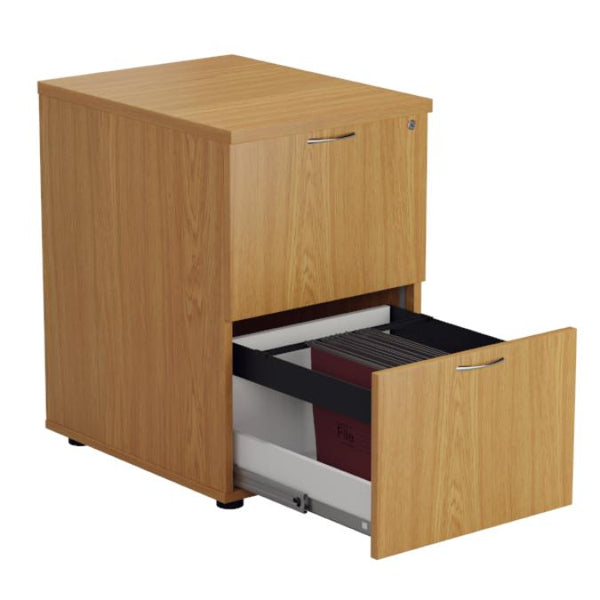 Wooden Filing Cabinet - 2 Drawer - Oak
