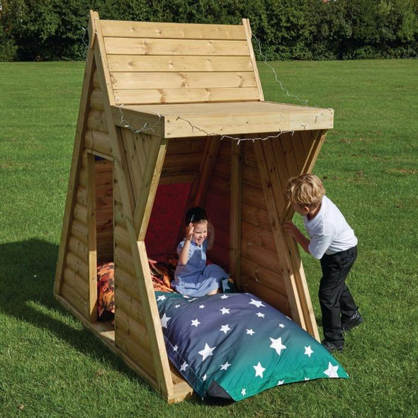 Wooden Hide and Shade Outdoor Den - Educational Equipment Supplies