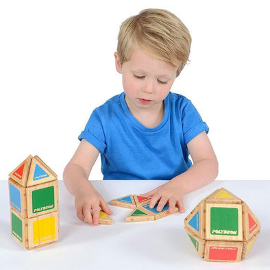 Wooden Magnetic Polydron - 32 Pieces - Educational Equipment Supplies