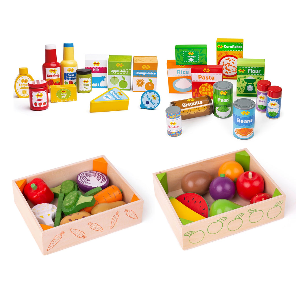 Wooden Mixed Roleplay Food Sets Educational Equipment Supplies