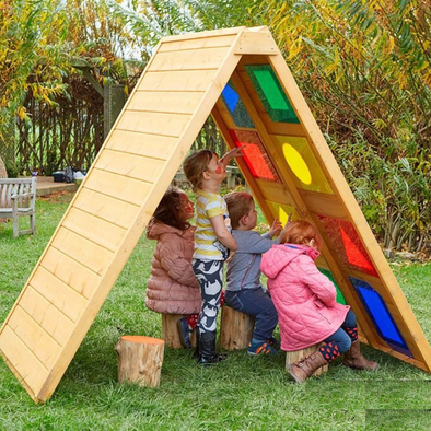 Wooden Colour Peephole Tunnel Wooden Open Outdoor Playhouse | Great Outdoors | www.ee-supplies.co.uk