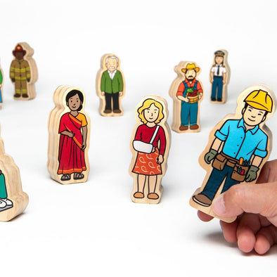 Wooden People Set - 42 Pieces - Educational Equipment Supplies