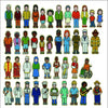 Wooden People Set - 42 Pieces - Educational Equipment Supplies