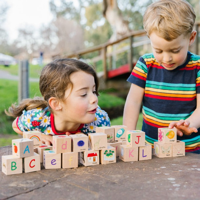 Wooden Picture ABC Building Blocks | Educational Equipment Supplies