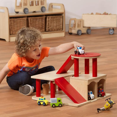 Playscapes Under 2 Wooden Play Garage - Educational Equipment Supplies