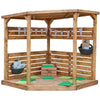 Wooden Roofed Stage Play Corner Shelter Artmark Outdoor House  | www.ee-supplies.co.uk