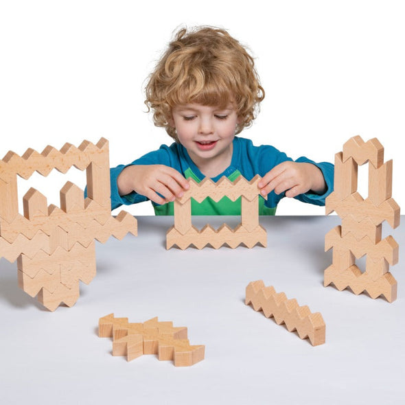 Wooden ZigZag Blocks Construction Set Wooden ZigZag Blocks Construction Set |  www.ee-supplies.co.uk