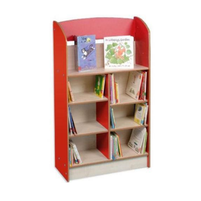 York Single Sided 1200 Bookcase - Red/Maple - Educational Equipment Supplies