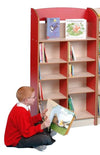 York Single Sided 1200 Bookcase - Red/Maple - Educational Equipment Supplies