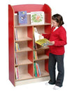 York Single Sided 1500 Bookcase Red/Maple - Educational Equipment Supplies