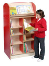 York Single Sided 1500 Bookcase + Lecturn - Red/Maple - Educational Equipment Supplies