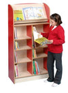 York Single Sided 1500 Bookcase+ Lecturn - Red/Maple - Educational Equipment Supplies