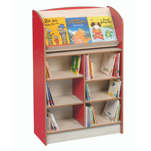York Single Sided 1200 Bookcase + Lecturn - Red/Maple