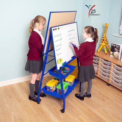 Youngstart Double Boarded Mobile ‘A-Frame’ Easel Landscape Style - Blue - Educational Equipment Supplies